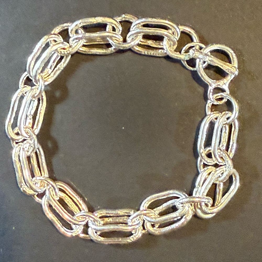 925 Sterling Silver Solid Chunky Chain Bracelet - image 2